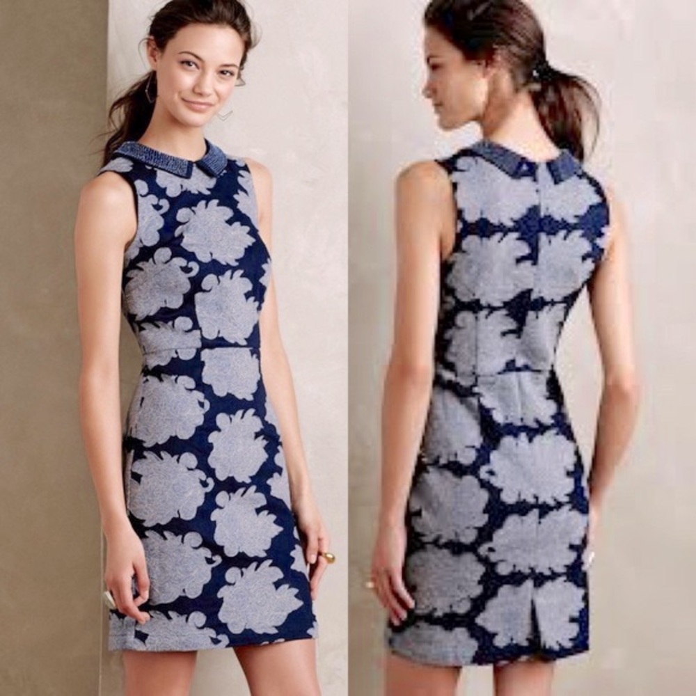NWT Anthropologie Rain Garden Denim Dress by Let Me Be, Retail $268 (Sz 14)